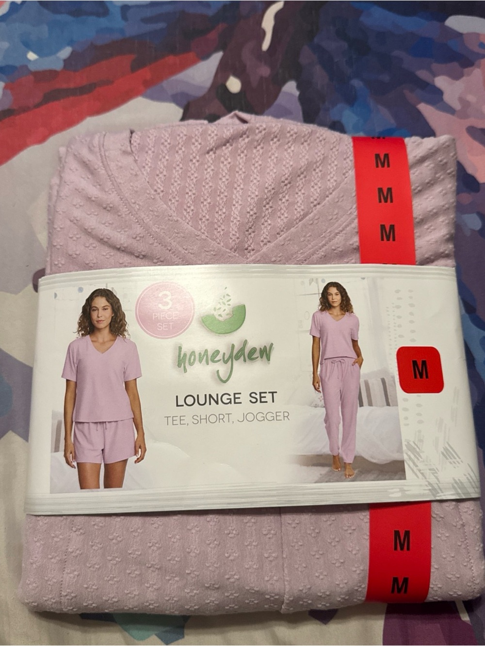 Honeydew Intimates Lilac 3-Piece Lounge Set - V-Neck Tee, Shorts & Joggers